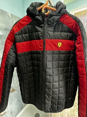 Men's Ferrari Puffer Jacket in Black XL - Image 1 of 4