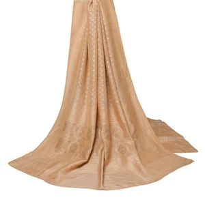 Sushila Vintage Floral Tejido Chatarra Dupatta Pura Seda Banarasi Suave Estola Larga - Imagen 1 de 11