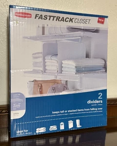 Rubbermaid FastTrack Armadio Divisori per Mensole in Plastica, Bianco, 2 Pezzi - Foto 1 di 2