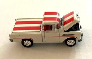 LOOSE JOHNNY LIGHTNING '55 CHEVY CAMEO WHITE w/ RED STRIPES PICKUP HOOD OPENS - Picture 1 of 3