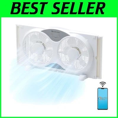 Ventilador de doble ventana de 9 pulgadas, 3 velocidades, control Wi-Fi Foto 1 de 4