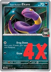 4X JCC Pokémon Team Rocket's Ekans 112/182 Destined Rivals Regular 2025 Casi Nuevo - Imagen 1 de 1