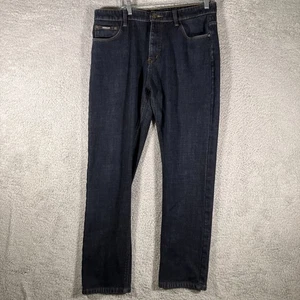 Pantalones de mezclilla Armani rectos lavados oscuros para hombre 36 (actual 34) azul diseñador informal oficina - Imagen 1 de 23
