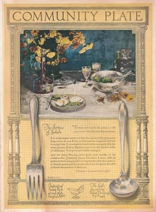 1920 Community Plate Oneida Community LTD. Plateado - Antiguo anuncio impreso en color - Imagen 1 de 4