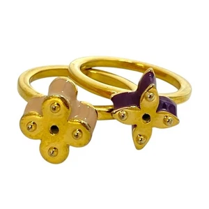 LOUIS VUITTON Bague Sweet Charm Double Ring M66241 Gold GP US 6.5 EU 53 #442 - Picture 1 of 10