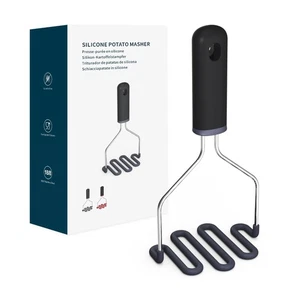 Non-Scratch Potato Masher, Heavy Duty 18/8 Stainless Steel Wrapped In Premium... - Picture 1 of 7