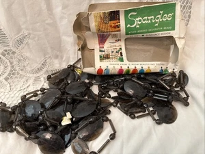 Vintage Spangles Nylon Bonded Decorator Beads Sunset FACETTE Design- Smoke Color - Picture 1 of 4