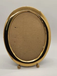 Vintage Brass Footed Oval Picture Frame 4.5" X 6" Picture - Picture 1 of 17