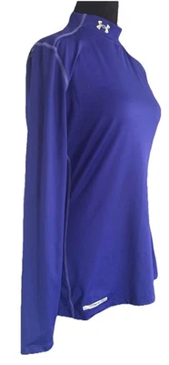 Under Armour, Unisex Purple Cold Gear  Fitted Long Sleeve Mock Neck Top, Large - Image 1 of 4