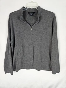 Brooks Brothers Herren Langarm grau gestreift 1/4 Zip Strick Shirt Sweatshirt XL - Bild 1 von 5