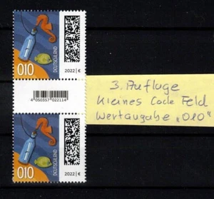 CORREO BOTELLA Bund MiNr 3723A I F error valor "010" par con código EAN ZwSteg - Imagen 1 de 1