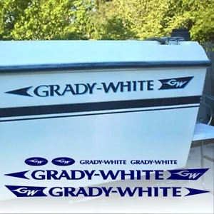 Juego de calcomanías blancas Grady pegatinas de repuesto para casco de mercado de repuestos tamaño de fábrica - Imagen 1 de 4