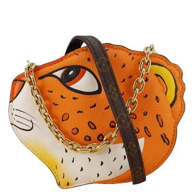 Bolso de hombro LOUIS VUITTON de cuero de becerro granulado de leopardo con cadena multicolor Foto 1 de 4