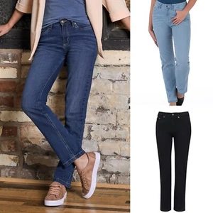 Pantalones vaqueros de mujer elásticos corte recto ajuste recto talla 34-46 30/32 - Imagen 1 de 11