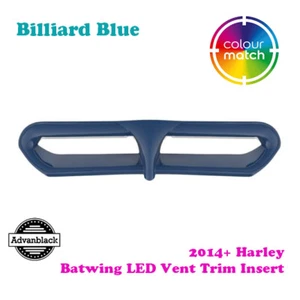 Billiard Blue Batwing LED Vent Trim Insert fit 14+ Harley Touring - Picture 1 of 6