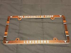 TEXAS LONGHORNS AUTO PLASTIC LICENSE PLATE FRAME (NOT PERFECT LOOK AT PICS) #1 - Picture 1 of 6