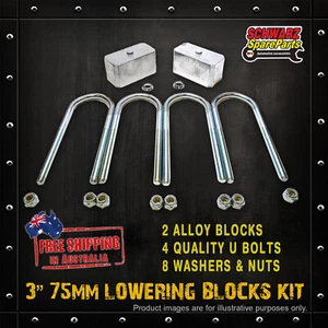 3" 75mm Lowering Blocks Lowered Kit for Chevrolet 57 & 210 WITH 13MM - Picture 1 of 2