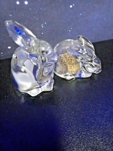 Glass Crystal Clear Salt And Pepper Shakers Bunny Rabbits - Picture 1 of 5