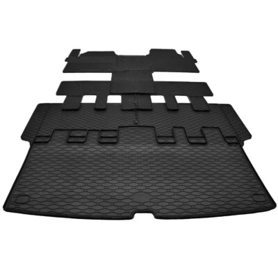 Rubber floor mats suitable for Ford Tourneo custom complete 8 seat + trunk from 2024 - Image 1 of 4