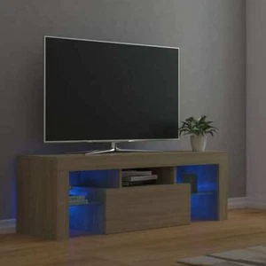 TV Cabinet with LED Lights Sonoma Oak 120x35x40 cm - Picture 1 of 11