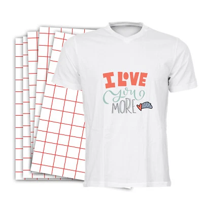 200 PK Bulk Red Grid Printable Heat Transfer Vinyl Light Iron-on Paper T-shirt - Image 1 of 4
