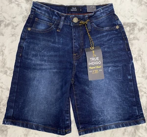 True Indigo Boys Kids Youth Denim Dark Blue Shorts Size 5 Zip 5 Pockets - Picture 1 of 19