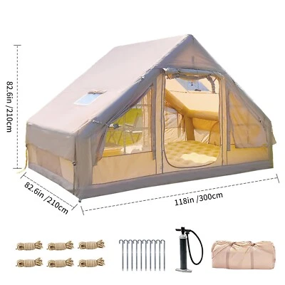 Carpas de camping inflables con bomba manual, carpas glamping de aire para 4 estaciones, fácil configuración Foto 1 de 4
