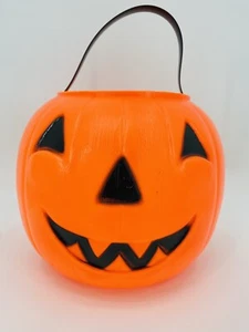 Cubo cubo cubo de caramelo calabaza naranja molde soplado Halloween Empire vintage de los años 80 - Imagen 1 de 4