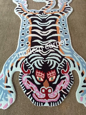 Tibetan Tiger Rugs Handmade 100% Woolen Hand Tufted For Home Decoration - Image 1 of 4