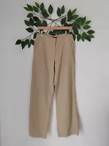 ❤️ Size 10 LINDEX beige 100% Cotton denim palazzo wide leg trousers jeans 810 - Picture 1 of 9