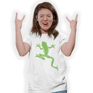 Cute Tree Frog Hand Printed T-Shirt Fun Birthday Gift - Picture 1 of 3