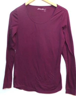 Camisa Eddie Bauer Mujer Pequeña Ligera Manga Larga Elastizada Colorida Camiseta Top Foto 1 de 4