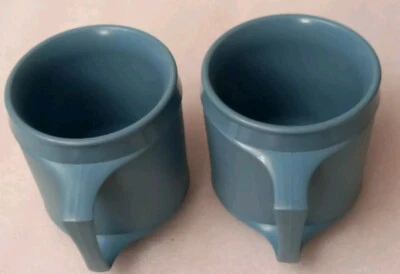 Vintage Aladdin 8 oz Insulated Plastic Coffee Mugs Cups Camping RV Lot 2 Blue GC - Image 1 of 4