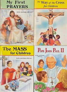 4 Childrens Catholic Religion Books, Prayers, Mass, Pope John Paul II, Way Cross - Picture 1 of 1