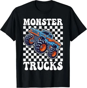 Monster Truck for Toddlers, Kids Monster Truck Retro Vintage T-Shirt Hoodie - Picture 1 of 15