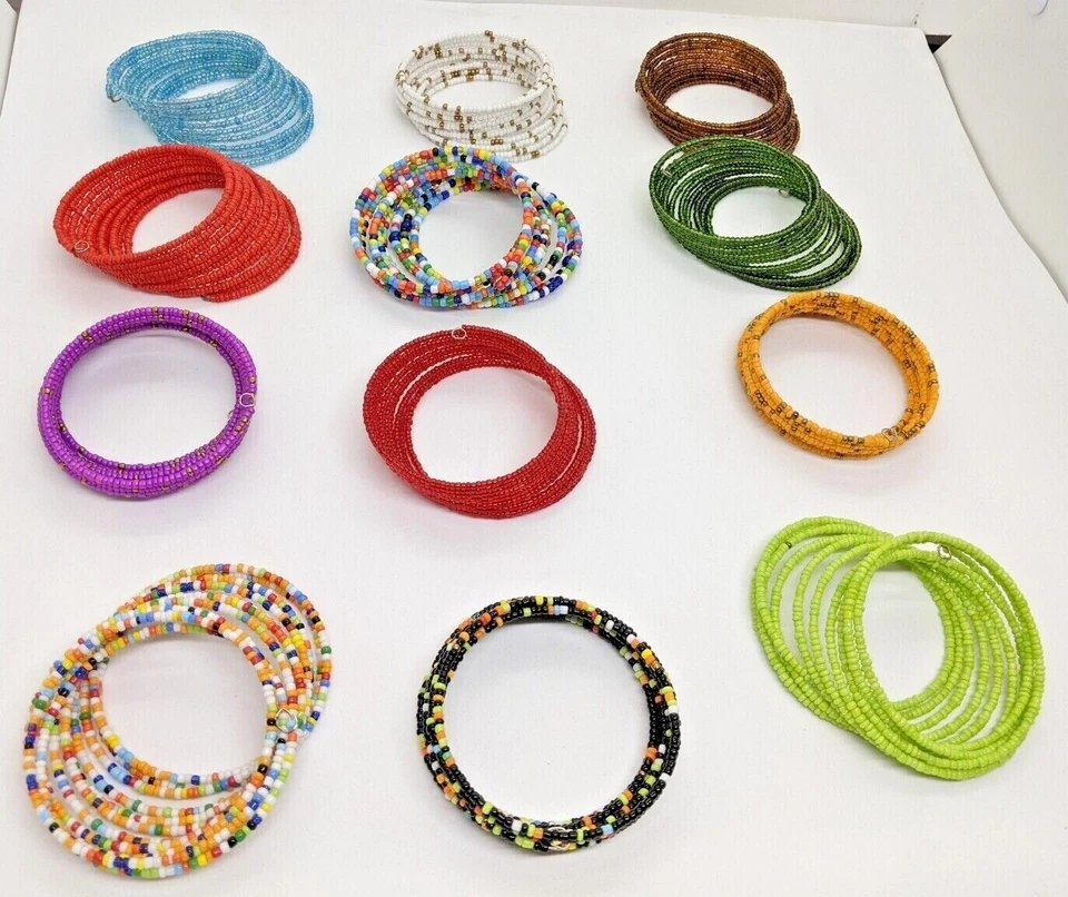 COLORFUL HANDMADE AFRICAN MAASAI BEADED BRACELET - Image 1 of 1