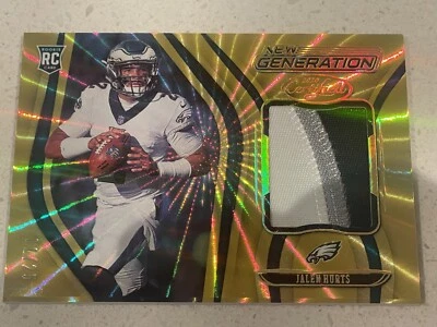 2020 Certified Jalen Hurts New Generation Gold /25 Rookie Patch Jersey Match #1 - Image 1 of 4