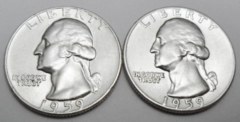 1959 P & D Washington Quarter Set *90% SILVER*  *GOOD OR BETTER* *FREE SHIPPING* Cover