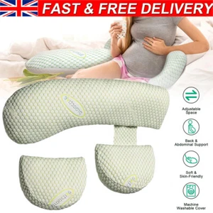 Orthopedic U Shape Pillow with Green Cover Pregnancy Maternity Support Cushion - Picture 1 of 18