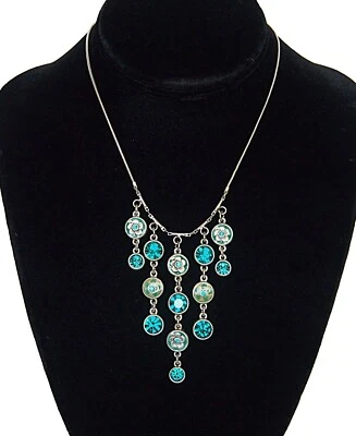 Pilgrim Danish Design Silver Plated Rhinestone Enamel Necklace - Image 1 of 4