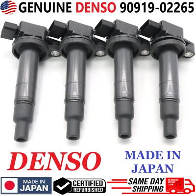 OEM GENUINE DENSO x4 Ignition Coils For 2000-2016 Toyota & Scion I4, 90919-02265 - Image 1 of 4