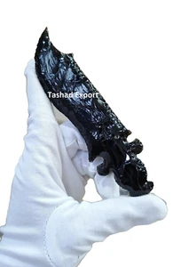 Bellissimo coltello Athame nero ossidiana lama da 5,5" a 6" pollici cristallo pietra preziosa. - Foto 1 di 2
