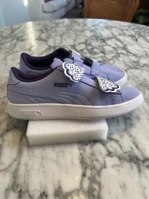Zapatillas Puma Smash Butterfly Niñas Púrpura y Blanco EE. UU. Talla 3.5C ¡Envío Gratis! Foto 1 de 4