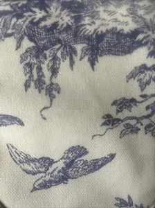 Waverly Country Life - Botín de madera de cuña 100 % algodón azul toile nuevo de Lote Antiguo - Imagen 1 de 6