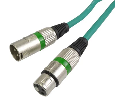 COBRA XLR to XLR Mic Lead 3pin Male to Female Green Cable in Choice of Length