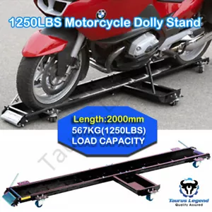 567kg Heavy Motorcycle Motorbike Dolly Mover Loader Parking Stand Wheel Chock-BK - Picture 1 of 8