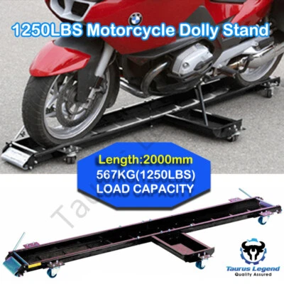 567kg Heavy Motorcycle Motorbike Dolly Mover Loader Parking Stand Wheel Chock-BK - image 1 of 4