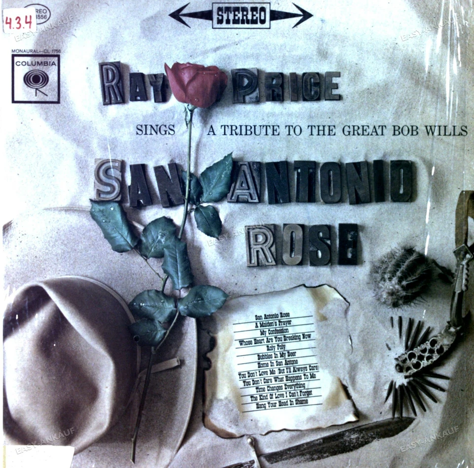Ray Price - San Antonio Rose LP 1962 (VG/VG) . - Image 1 of 1