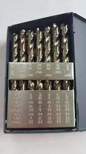 COBALT 29PC DRILL BIT SET IN HUOT BOX FRACTIONAL 1/16"-1/2" BY 64THS  #833 - Picture 1 of 3