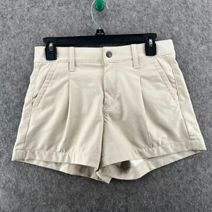 Amerian Eagle Womens Faux Leather Trouser Shorts Cream Size 0 - Picture 1 of 9